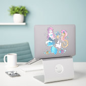 Zeemeermin en Seahorse Tail Sticker (Laptop op bureau)