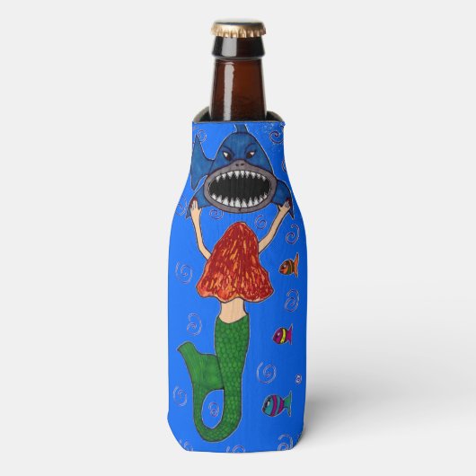 Zeemeermin en Shark Bottle Cooler (Fles Voorkant)