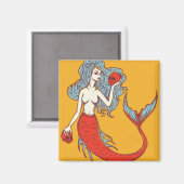 Zeemeermin en Skulls Magneet (Voorkant / Achterkant)