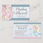 Zeemeermin en sterren: mystieke haar / schoonheid  visitekaartje (Voorkant / Achterkant)