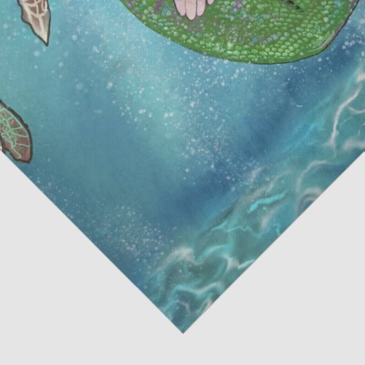 Zeemeermin en Turtles Moonlit Dance Tissuepapier (Detail)