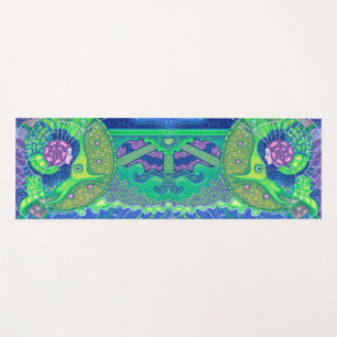 Zeemeermin en vis, fantasie onderwater, nautische yogamat