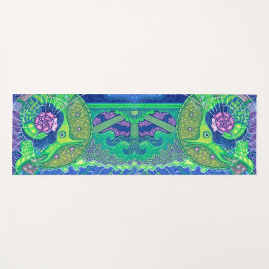 Zeemeermin en vis, fantasie onderwater, nautische  yogamat (Voorkant (horizontaal))