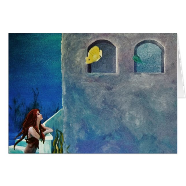 Zeemeermin en vis op het onderzeese kasteel (Voorkant Horizontaal)