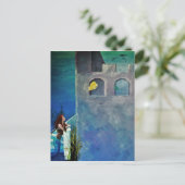 Zeemeermin en vis op het onderzeese kasteel briefkaart (Staand voorkant)