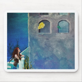 Zeemeermin en vis op het onderzeese kasteel muismat