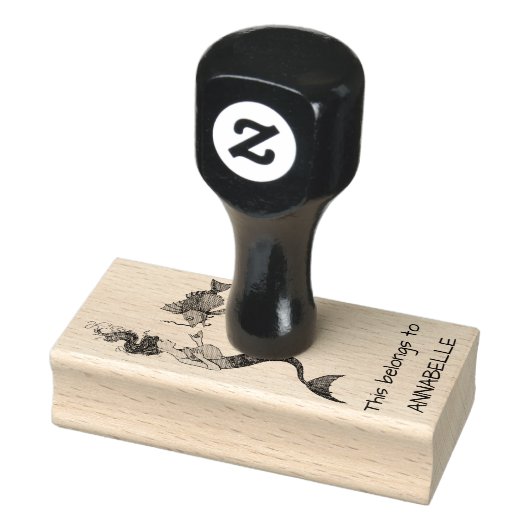 zeemeermin en vis rubberstempel (Stempel)