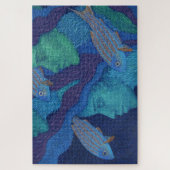 Zeemeermin en vis, surrealistische fantasiekunst,  legpuzzel (Verticaal)