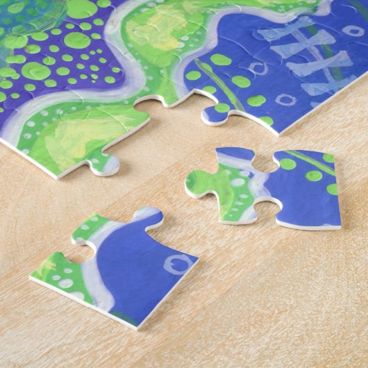 Zeemeermin en vis, surrealistische fantasiekunst,  legpuzzel (Zijkant)