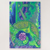 Zeemeermin en vis, surrealistische fantasiekunst,  legpuzzel (Verticaal)