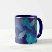 Zeemeermin en vis, surrealistische fantasiekunst,  mok (Voorkant rechts)