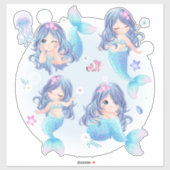 Zeemeermin en vissticker sticker (Vel)