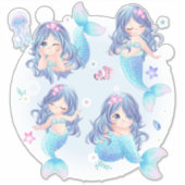 Zeemeermin en vissticker sticker (Voorkant)