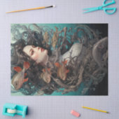 Zeemeermin en vist onder het Zee Tissuepapier (Craft)