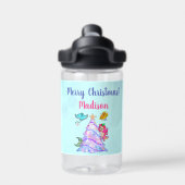 Zeemeermin en vrienden die kerstboomnaam decortere waterfles (Achterkant)