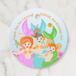 Zeemeermin en vrienden girly Verjaardagsfeest Bedankjes Labels