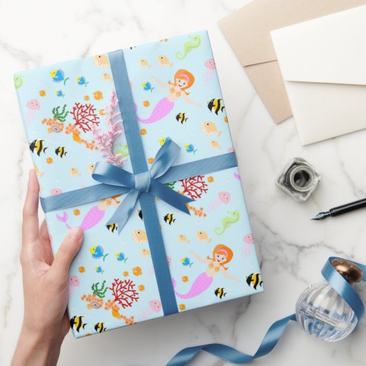 Zeemeermin en vrienden girly Verjaardagsfeest Cadeaupapier (Geschenken)