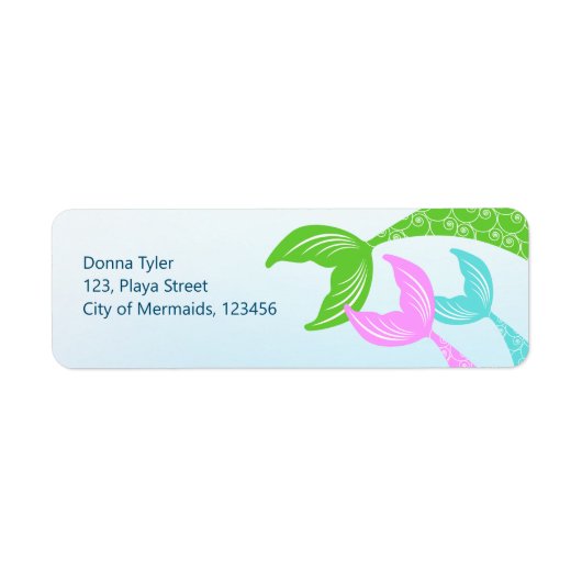 Zeemeermin en vrienden girly Verjaardagsfeest Etiket (Voorkant)