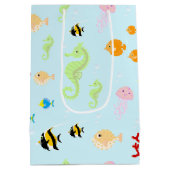 Zeemeermin en vrienden girly Verjaardagsfeest Medium Cadeauzakje (Achterkant)