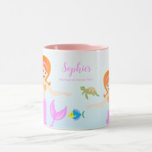 Zeemeermin en vrienden girly Verjaardagsfeest Mok (Midden)