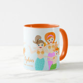 Zeemeermin en vrienden girly Verjaardagsfeest Mok (Voorkant rechts)