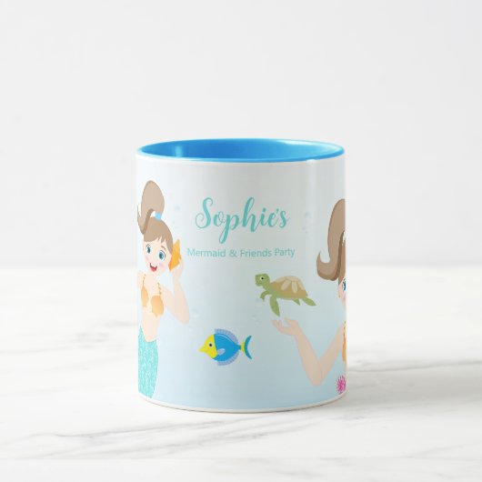 Zeemeermin en vrienden girly Verjaardagsfeest Mok (Midden)