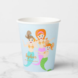 Zeemeermin en vrienden girly Verjaardagsfeest Papieren Bekers