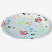 Zeemeermin en vrienden girly Verjaardagsfeest Papieren Bordje (Gekanteld)