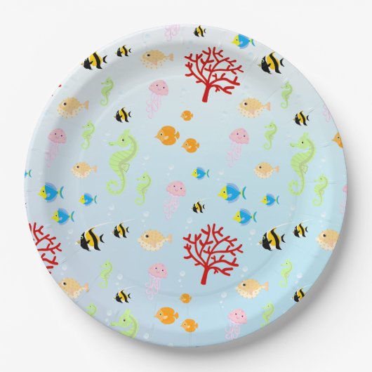 Zeemeermin en vrienden girly Verjaardagsfeest Papieren Bordje (Voorkant)