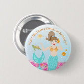 Zeemeermin en vrienden girly Verjaardagsfeest Ronde Button 5,7 Cm (Voorkant /achterkant)