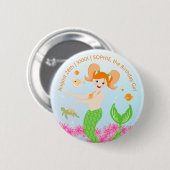 Zeemeermin en vrienden girly Verjaardagsfeest Ronde Button 5,7 Cm (Voorkant /achterkant)