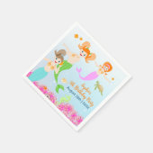 Zeemeermin en vrienden girly Verjaardagsfeest Servet (Hoek)