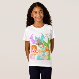Zeemeermin en vrienden girly Verjaardagsfeest T-shirt