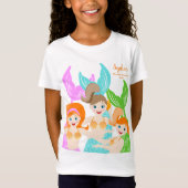 Zeemeermin en vrienden girly Verjaardagsfeest T-shirt (Voorkant)