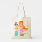 Zeemeermin en vrienden girly Verjaardagsfeest Tote Bag (Achterkant)