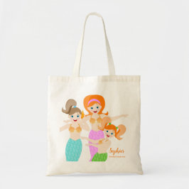 Zeemeermin en vrienden girly Verjaardagsfeest Tote Bag
