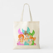 Zeemeermin en vrienden girly Verjaardagsfeest Tote Bag (Achterkant)