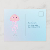 Zeemeermin en vrienden girly Verjaardagsfeest Uitnodiging Briefkaart (Achterkant)