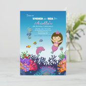 Zeemeermin en Vrienden Uitnodiging (Staand voorkant)