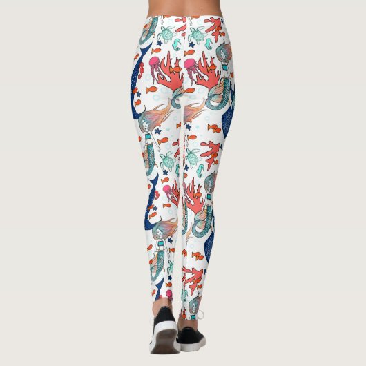 Zeemeermin en walvishaai leggings (Achterkant)