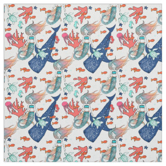 Zeemeermin en walvishaai stof