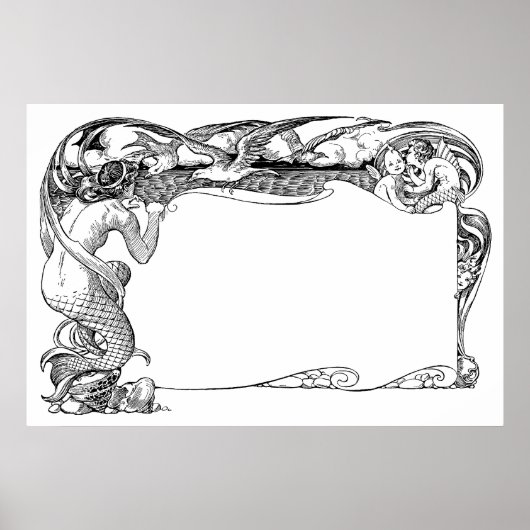 Zeemeermin en zeegarenden poster (Voorkant)