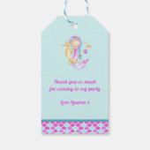 Zeemeermin en zeepaardje grillige waterverf dank u cadeaulabel (Achterkant)