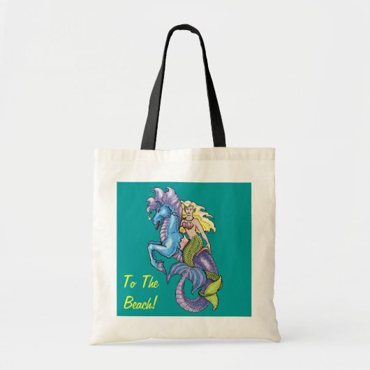 Zeemeermin en Zeepaardje Naar De Strandtas Tote Bag (Voorkant)