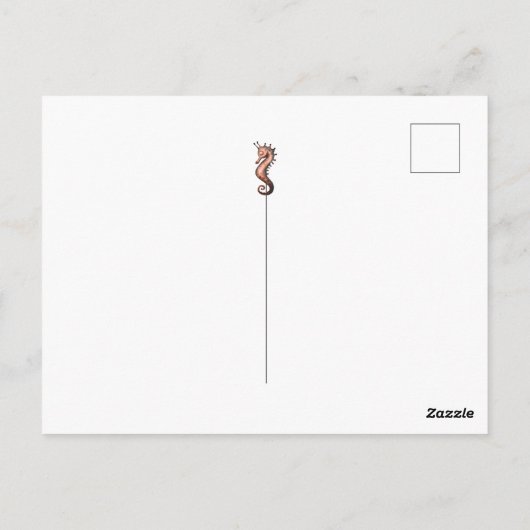 Zeemeermin en zeepaardje onder het Zee Beach Dank  Briefkaart (Achterkant)