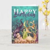 Zeemeermin en zeepaardje onder het Zee Beach Verja Kaart (Gele Bloem)