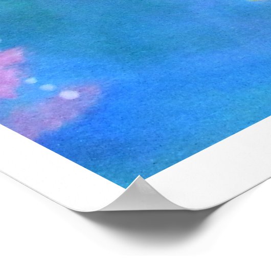 Zeemeermin en zeepaardjes, kleurrijk poster (Hoek)