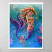 Zeemeermin en zeepaardjes, kleurrijk poster (Voorkant)