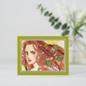 Zeemeermin en zeeschildpadden briefkaart (Staand voorkant)