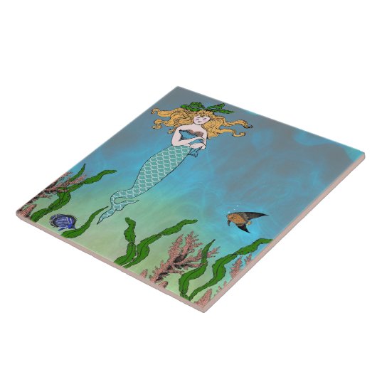 Zeemeermin en zegel tegeltje (Zijkant)